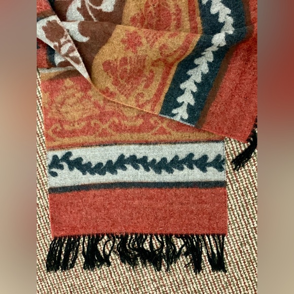 Vtg 1990s Y2K Soft Thick Premium Cashmere Wool Fringed Multi Patterned Scarf - Picture 9 of 14